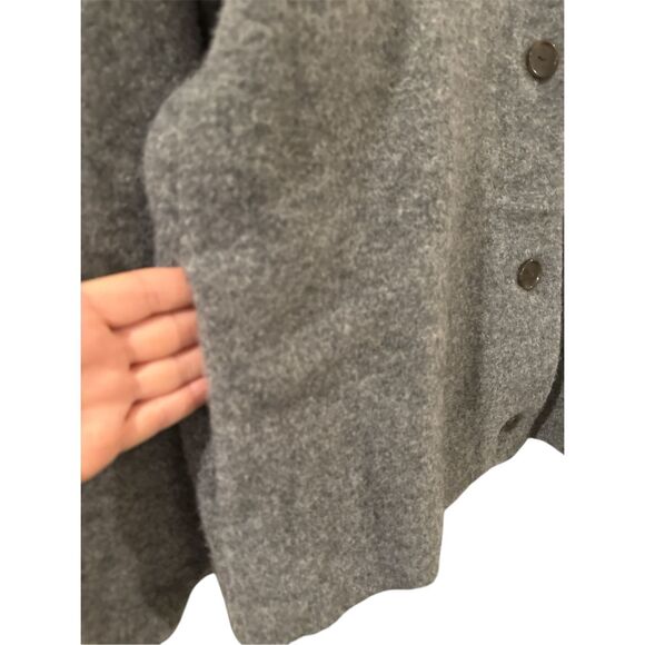 Vince Women's Button Front Wool Alpaca Blend Knit Oversized Cardigan Gray XL - Picture 3 of 9